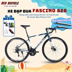 Xe Đua Fascino 828 Khung Nhôm + Có Phanh Phụ| Xe Đạp Road Bike Tay Cong Đề Shimano