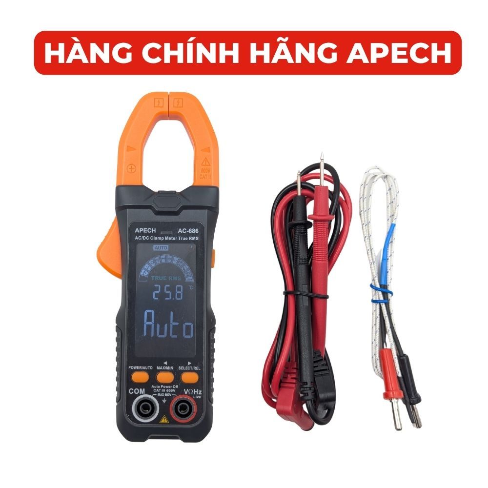 Ampe Kìm Vạn Năng APECH AC-386 Đo Nhầm Chống Cháy Tích Hợp True RMS Giảm Sai Số Khi Đo