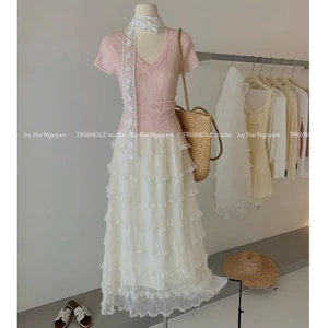 TRIANGLE - Mermaid Skirt (Sale giá gốc cắt mẫu, hàng mới, không hoàn) - Chân váy tầng cao cấp style Hàn Quốc thanh lịch