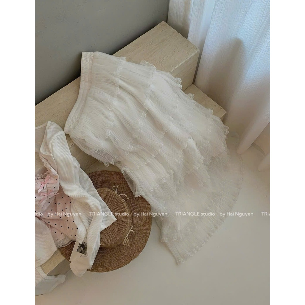 TRIANGLE - Mermaid Skirt (Sale giá gốc cắt mẫu, hàng mới, không hoàn) - Chân váy tầng cao cấp style Hàn Quốc thanh lịch