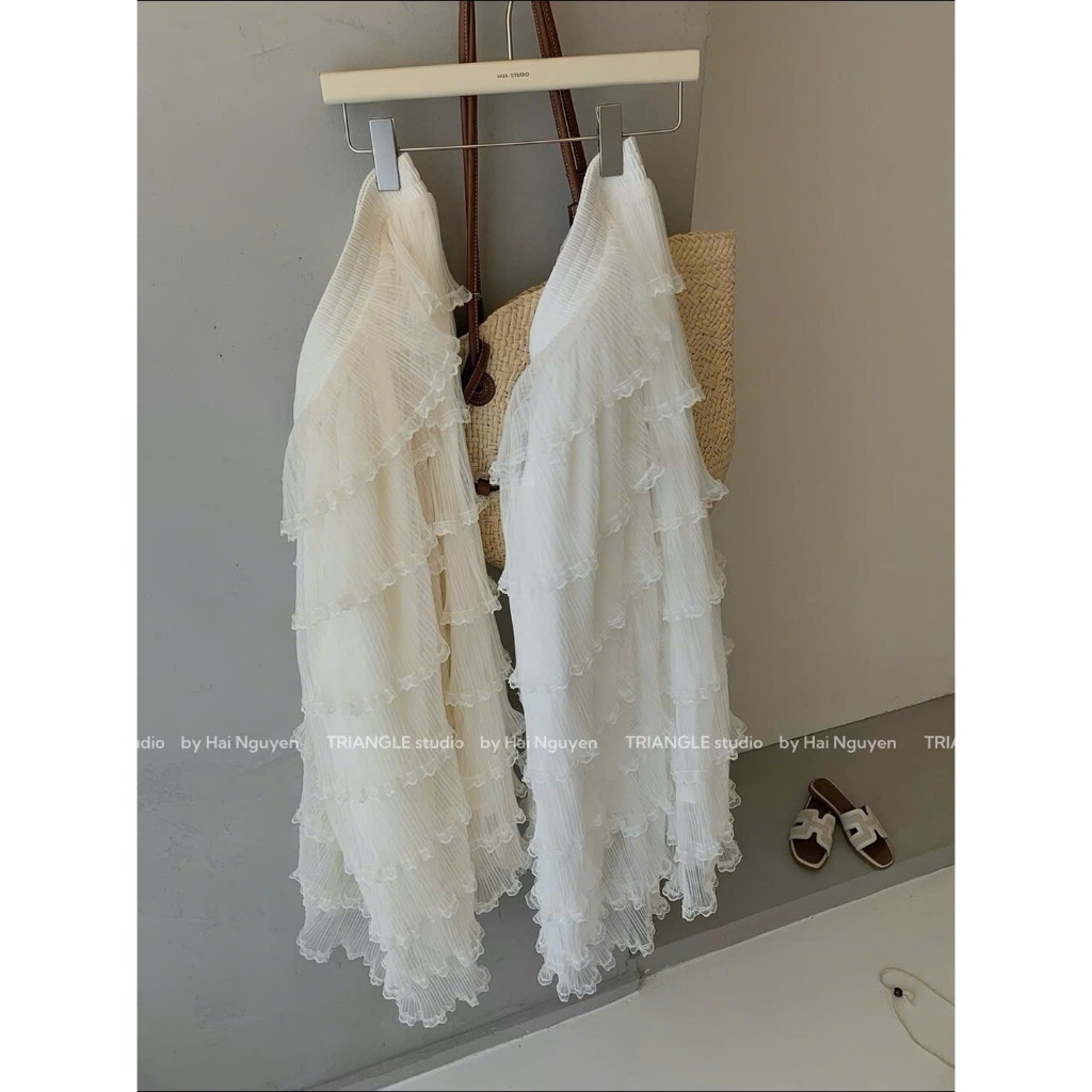 TRIANGLE - Mermaid Skirt (Sale giá gốc cắt mẫu, hàng mới, không hoàn) - Chân váy tầng cao cấp style Hàn Quốc thanh lịch
