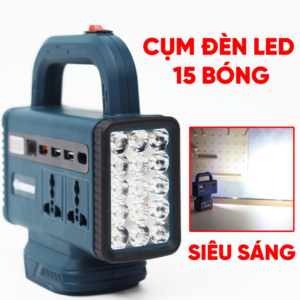[Có đèn LED] Thân đế chuyển nguồn BS BOSSUN BS-CD220L, Chuyển 21v-220v, Dùng pin chân phổ thông