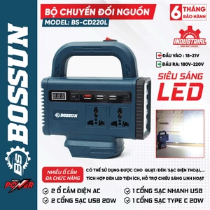 Thân đế chuyển nguồn BS BOSSUN BS-CD220L, Chuyển 21v-220v, Dùng pin chân phổ thông