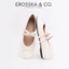 - Giày búp bê nữ balletcore quai ngang phối nơ kiểu dáng basic cao 1cm màu kem - EL119