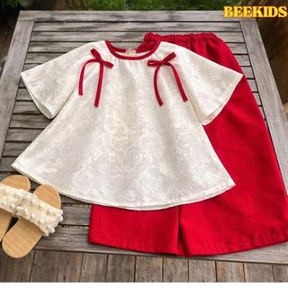 Bộ Bà Ba Mỹ Nhân Cho Bé Gái Chất Gấm Lụa Mặc Trung Thu, Đi Chơi, Pháp Phuc Lễ Chùa Gấm Lụa Có Nơ Bigsize BB03  - BEEKIDS