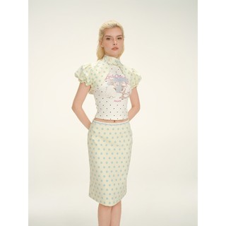 Áo khoác nữ MONÁ Áo khoác tay phồng chấm bi chất kate - MIMOSA Top