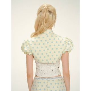 Áo khoác nữ MONÁ Áo khoác tay phồng chấm bi chất kate - MIMOSA Top