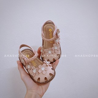 Sandal Dép Quai Hậu Tập Đi Rọ Đính Hoa Quai Tết Điệu Đà Cho Bé Gái 0-3 Tuổi K037
