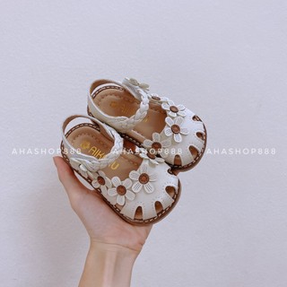 Sandal Dép Quai Hậu Tập Đi Rọ Đính Hoa Quai Tết Điệu Đà Cho Bé Gái 0-3 Tuổi K037