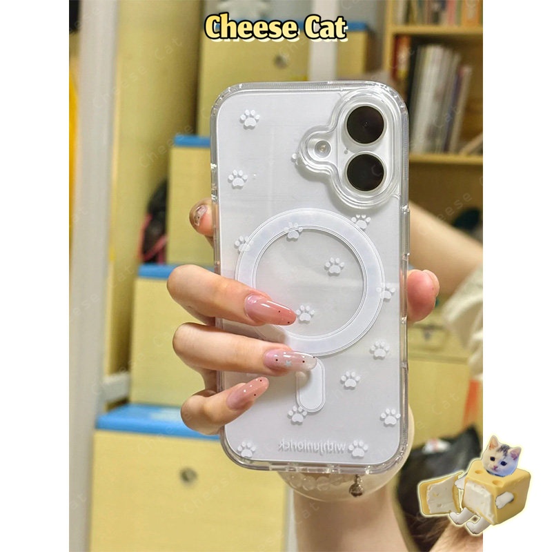 ins Ốp điện thoại móng vuốt mèo trắng đơn giản cho iPhone 17 16 15 14 13 12 11 Pro Max/Plus/Air XR Xs Max 7 8 Plus