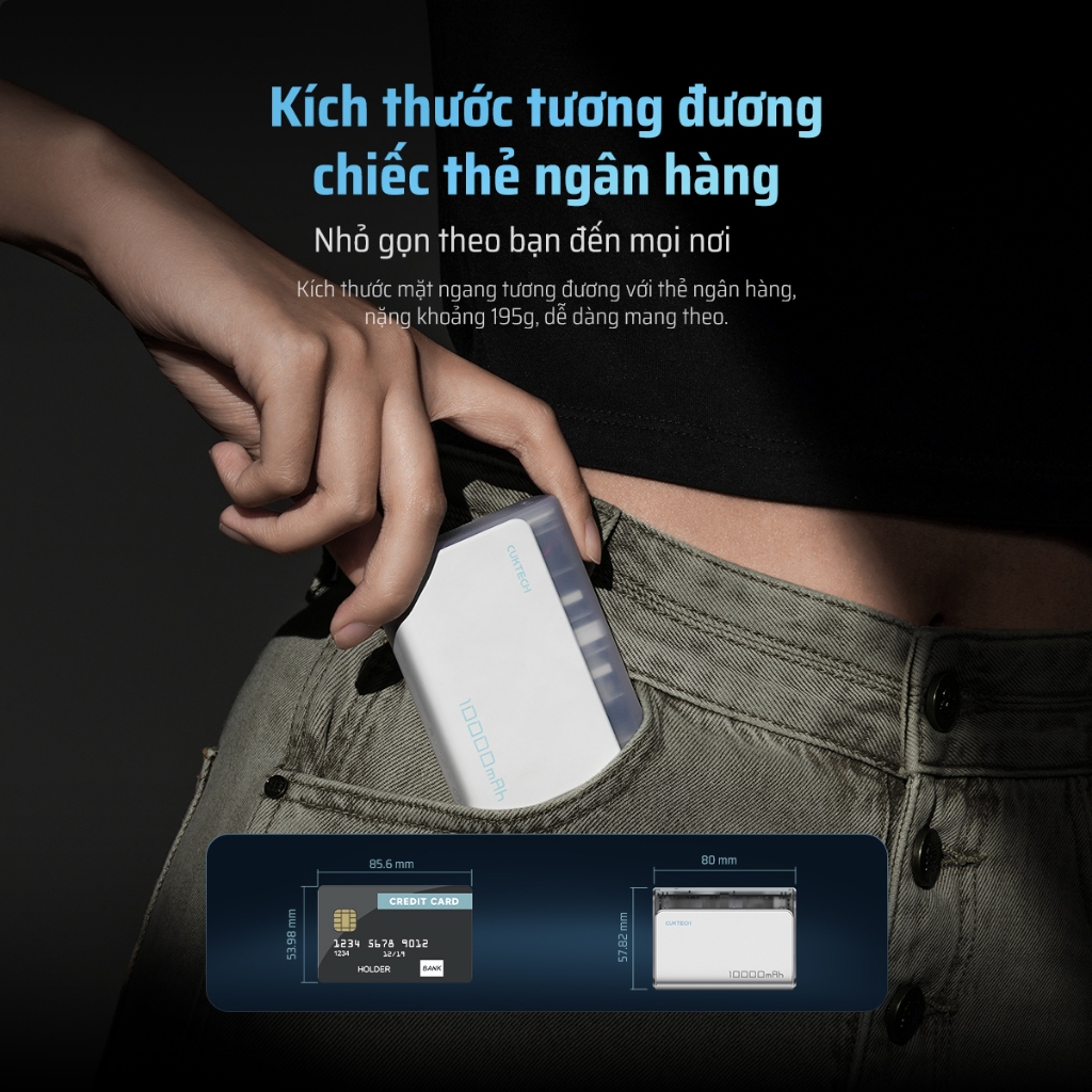 【Được chứng nhận CCC】CUKTECH Pin Dự Phòng Mini 10000mAh Sạc Nhanh 30W – Hỗ Trợ iP 16/15/14