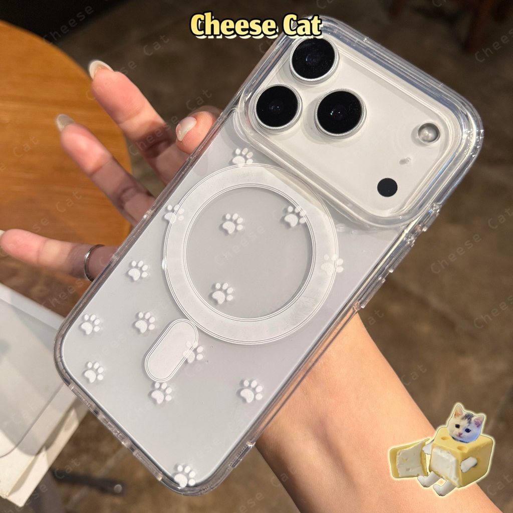ins Ốp điện thoại móng vuốt mèo trắng đơn giản cho iPhone 17 16 15 14 13 12 11 Pro Max/Plus/Air XR Xs Max 7 8 Plus
