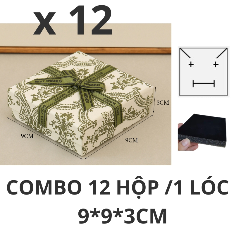 Combo Hộp đựng trang sức RETRO giấy hộp đựng nhẫn hộp dây chuyền bông tai vòng tay hộp trang sức JSP