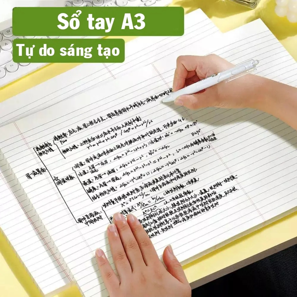 (50 tờ) Giấy nháp xé A3 , Sổ soạn thảo , Luyện học Từ vựng , Vẽ Sơ Đồ Tư Duy , Toán Học cho Học Sinh , Sinh Viên
