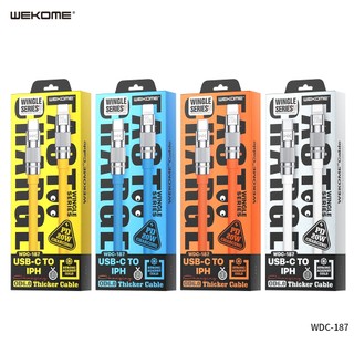 Cáp sạc nhanh silicon Wekome WDC-187 TypeC to Laining PD 20W, dài 1M - Hàng Chính Hãng