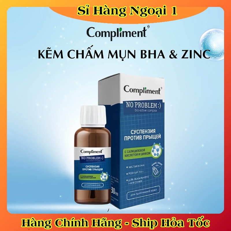 Dung Dịch Kẽm Chấm Mụn Compliment Salicylic Acid&Kẽm - Giảm Sưng Đỏ, Kiềm Dầu, Ngừa Thâm Sẹo 27ml của Nga