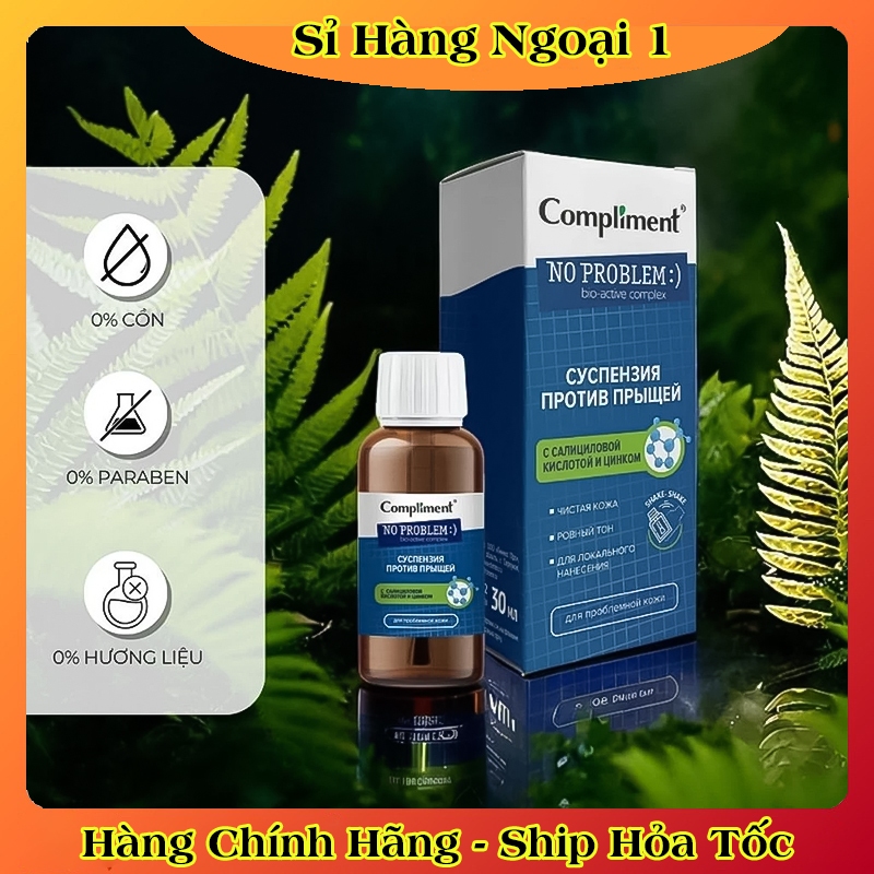 Dung Dịch Kẽm Chấm Mụn Compliment Salicylic Acid&Kẽm - Giảm Sưng Đỏ, Kiềm Dầu, Ngừa Thâm Sẹo 27ml của Nga