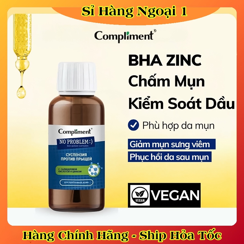Dung Dịch Kẽm Chấm Mụn Compliment Salicylic Acid&Kẽm - Giảm Sưng Đỏ, Kiềm Dầu, Ngừa Thâm Sẹo 27ml của Nga