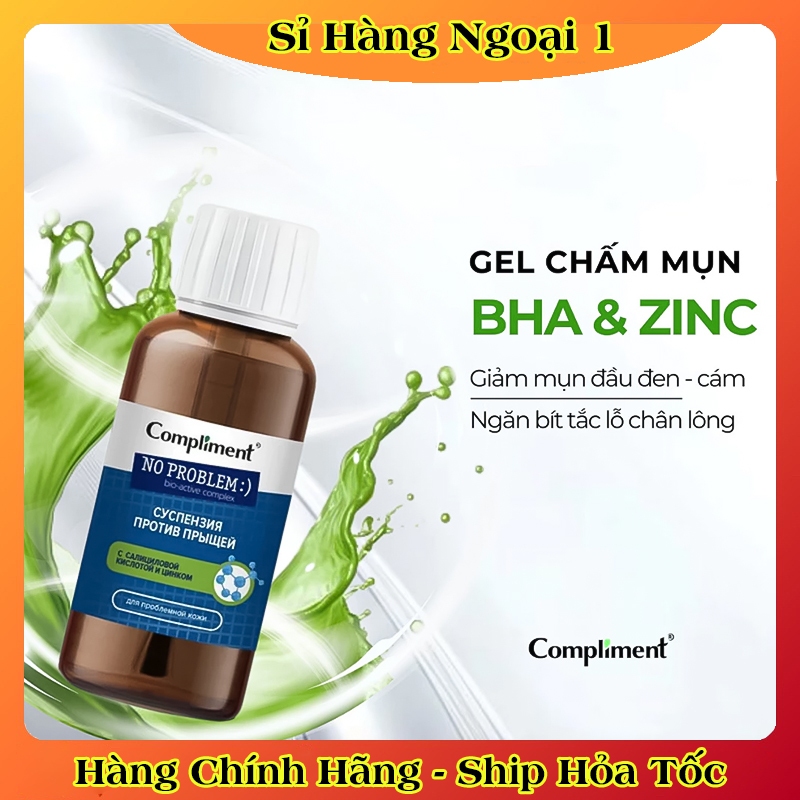 Dung Dịch Kẽm Chấm Mụn Compliment Salicylic Acid&Kẽm - Giảm Sưng Đỏ, Kiềm Dầu, Ngừa Thâm Sẹo 27ml của Nga