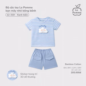 La Pomme Bộ Quần Áo Cộc Tay La Pomme Cho Bé Trai Bé Gái Mùa Hè Vải Mềm Mát Dễ Thương Size