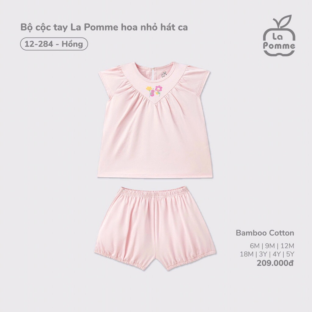 La Pomme Bộ Quần Áo Cộc Tay La Pomme Cho Bé Trai Bé Gái Mùa Hè Vải Mềm Mát Dễ Thương Size