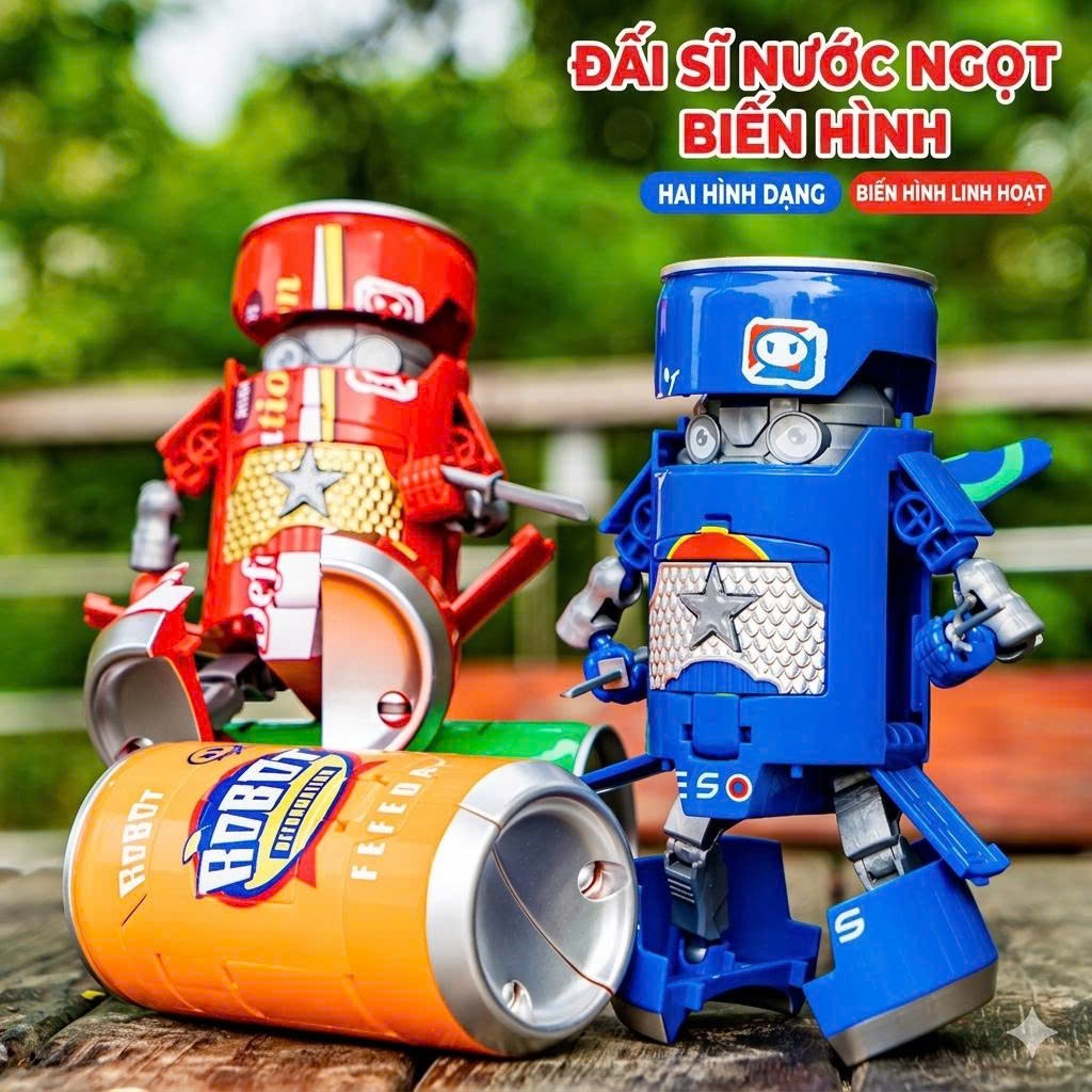 Đồ chơi robot lon nước ngọt, lon nước ngọt biến hình robot quà tặng cho bé