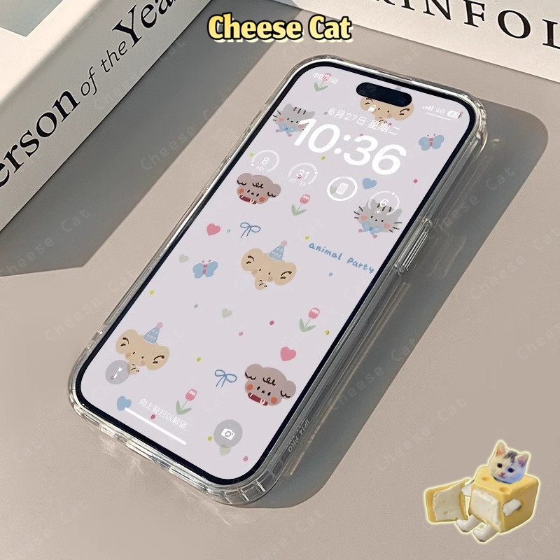 Ốp điện thoại nam châm trong suốt hình nơ hoạt hình đơn giản cho iPhone 14 15 16 11 12 13 17 Pro Max/Plus Xs Max XR 8 7P