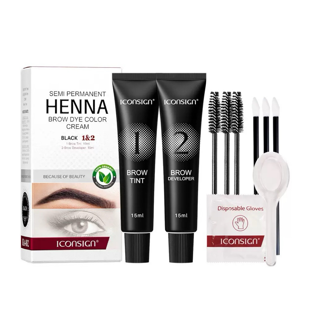 ✨ THUỐC NHUỘM PHỦ ĐEN MI & MÀY thuần chay – ICONSIGN HENNA BROW TINT