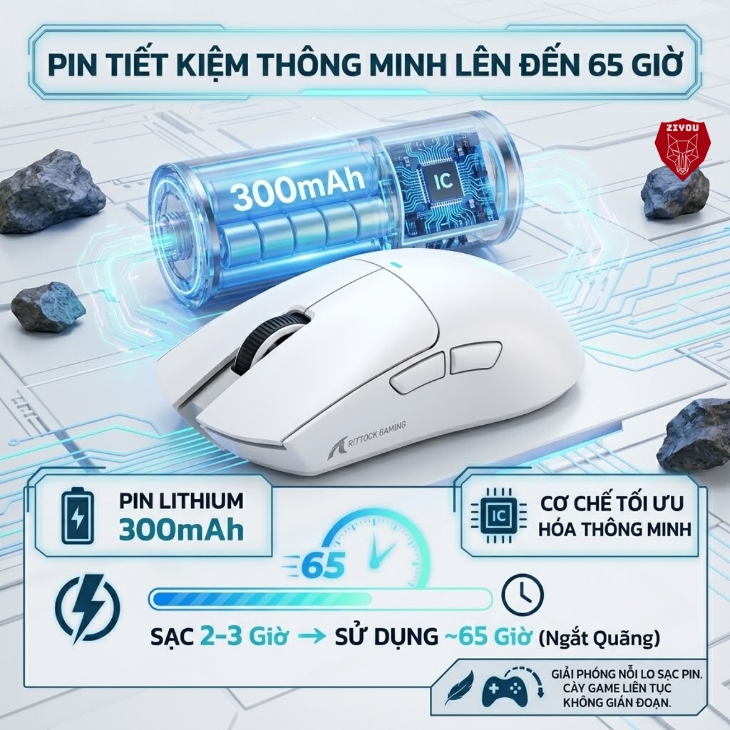 Chuột Không Dây Bluetooth Chuyên Gaming Ziyou Attack Shark X11 Chip Khủng PAW3311 Pollingrate 1Khz | BigBuy360 - bigbuy360.vn