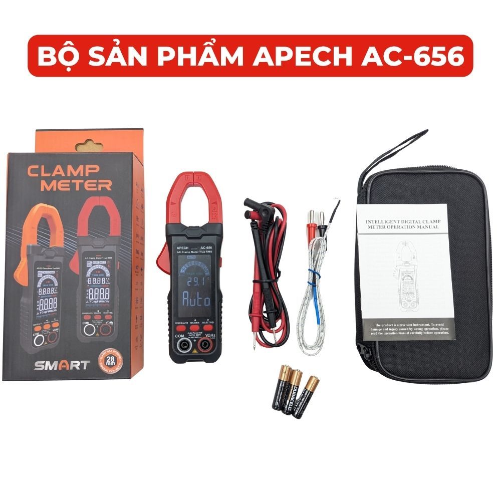 Đồng Hồ Kẹp Vạn Năng APECH AC-656 Tích Hợp True RMS Thiết Kế Gọn Nhẹ Đa Chức Năng Đo