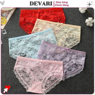 Quần lót nữ ren lưới gợi cảm cạp vùa tôn dáng đáy lót 2 lớp kháng khuẩn kiểu dáng sexy DEVARI L104