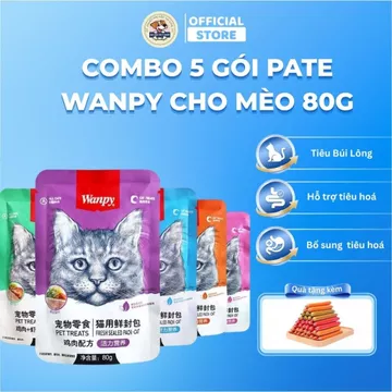 Combo 10-20 gói pate wanpy cho mèo gói 80gr - Thức Ăn Cho Mèo tổng hợp các loại pate cho mèo giahuypetshop