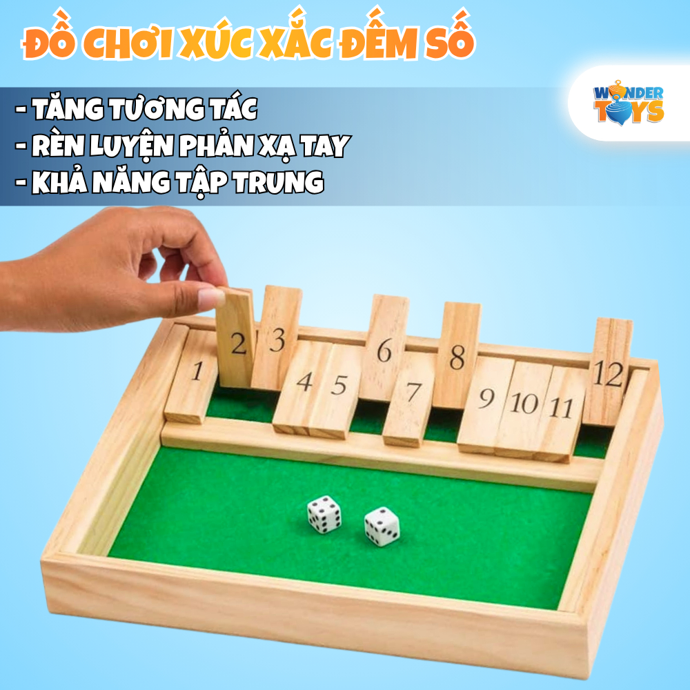Đồ Chơi Xúc Xắc Lật Thẻ WonderToys, Đồ Chơi Xúc Xắc Trí Tuệ Bằng Gỗ Phát Triển Tư Duy Logic Cho Trẻ