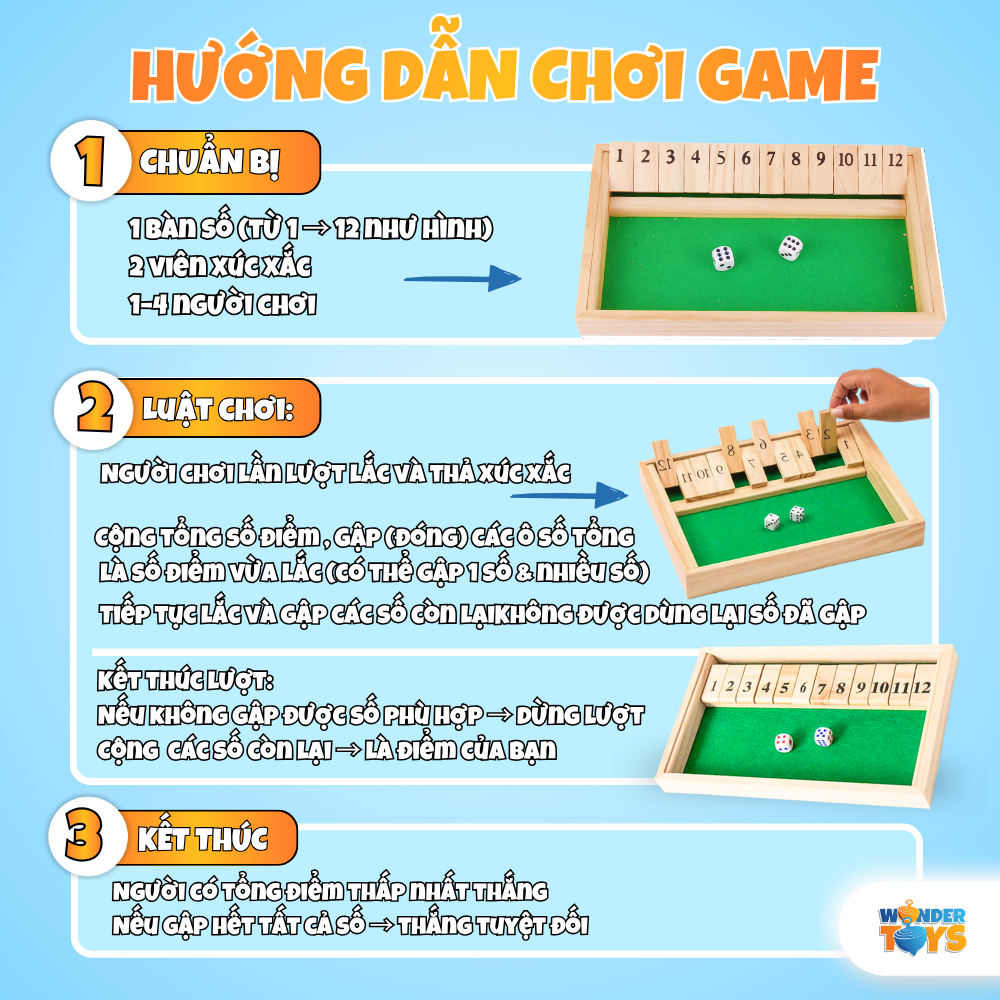Đồ Chơi Xúc Xắc Lật Thẻ WonderToys, Đồ Chơi Xúc Xắc Trí Tuệ Bằng Gỗ Phát Triển Tư Duy Logic Cho Trẻ