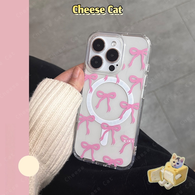 Ốp điện thoại nam châm nơ ruy băng màu xanh cho iPhone 12 16 14 15 11 17 13 Pro Max/Plus Xs Max XR 8 7 Plus SE