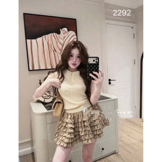 LT - Áo len nữ cổ bẻ cổ ren, len đan dệt kim cộc tay free size 1628