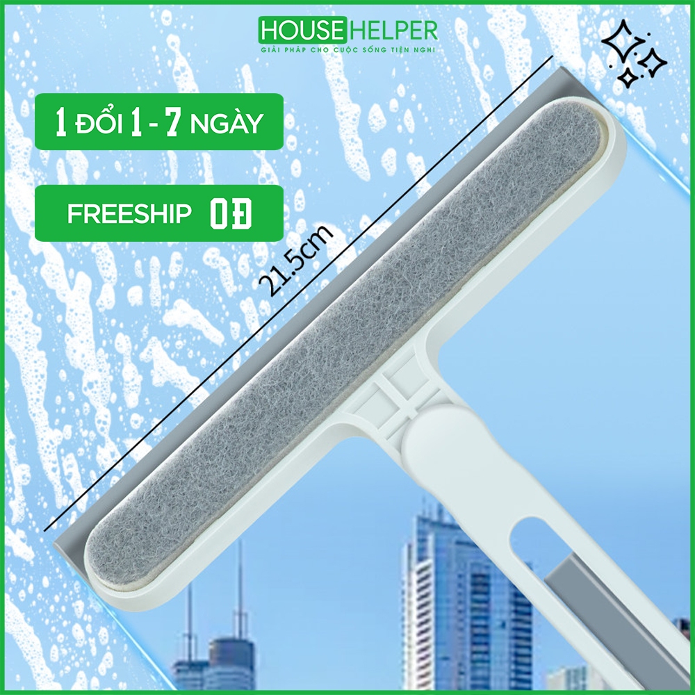 Cây lau kính xoay 180 độ kèm bàn chải chà sàn và gạt nước đa năng 4in1 SOJIMOP LK1