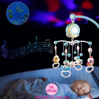 Treo Nôi Cũi Uyên Long Cho Bé Có Nhạc, Xoay 360°, Điều Khiển Từ Xa, Đèn Chiếu – Giúp Bé Ngủ Ngon