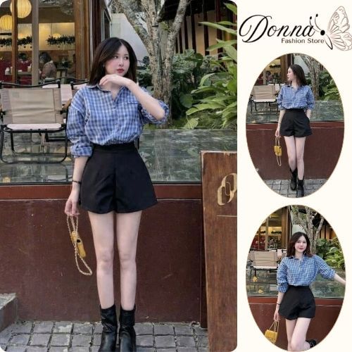 Áo sơ mi nữ, Áo sơ mi kiểu nữ Dona HCOM25082 kiểu dáng công sở phong cách Hàn Quốc