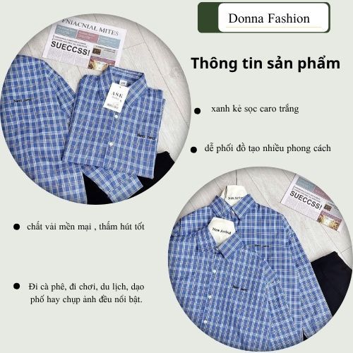 Áo sơ mi nữ, Áo sơ mi kiểu nữ Dona HCOM25082 kiểu dáng công sở phong cách Hàn Quốc