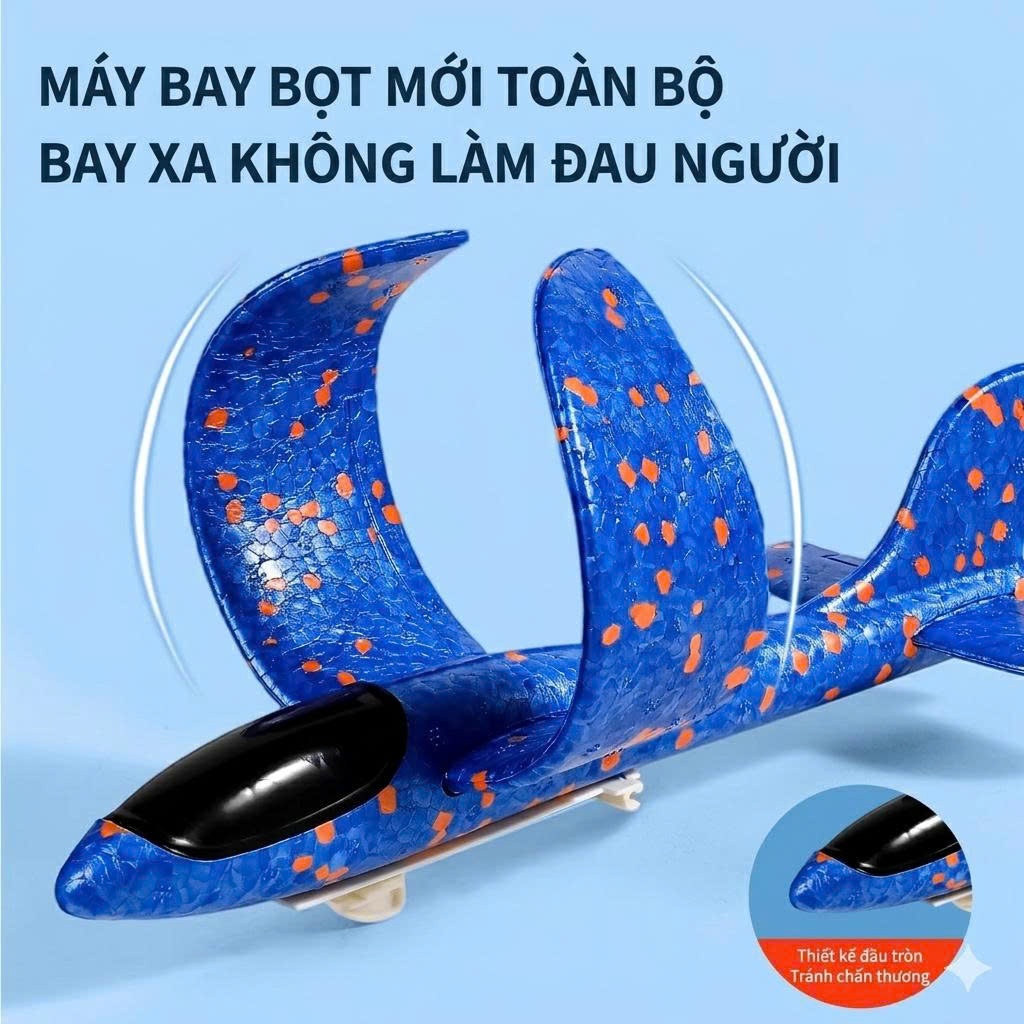 Đồ Chơi Phóng Máy Bay Xốp Bay Lượn Trên Không – Mẫu Mới, Đạn Mềm An Toàn, Chơi Ngoài Trời Cho Bé