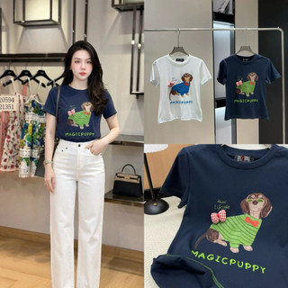 Áo phông cotton cổ tròn cộc tay hình chó Magicpuppy form babytee #20180