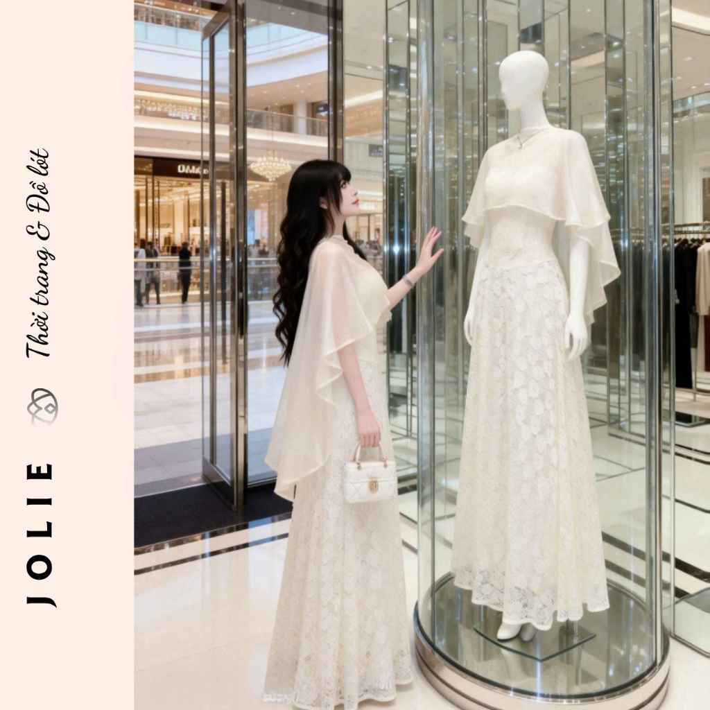 Đầm Ren Trắng Kết Cánh Tiên JOLIE - Vẻ Đẹp Sang Trọng & Đài Các