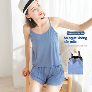 Bộ Đồ Ở Nhà Mùa Hè 2 Món Chất Liệu Mát - Áo Dây Rút Quần Ngắn, Form Rộng Dễ Chịu
