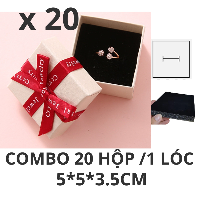 Combo Hộp giấy đựng trang sức Bowknot hộp đựng nhẫn hộp trang sức quà tặng JSP