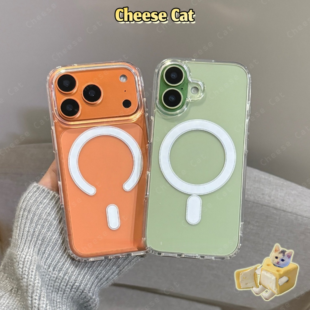 Ốp điện thoại từ tính đơn giản trong suốt độ phân giải cao thời trang cho iPhone 17 16 14 15 11 12 13 Pro Max/Plus XR 7P