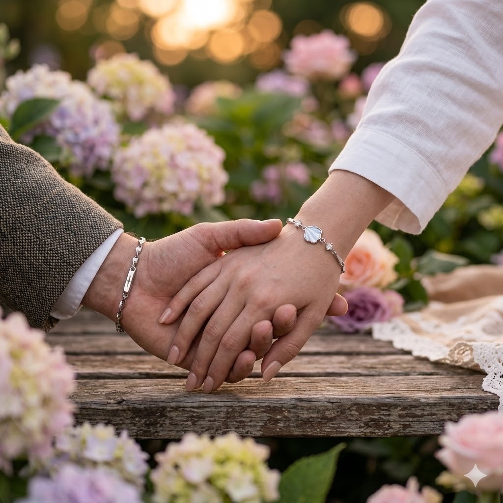 Vòng tay đôi Love Ocean Ver 2 hợp kim không gỉ charm vỏ sò Imoon Jewelry