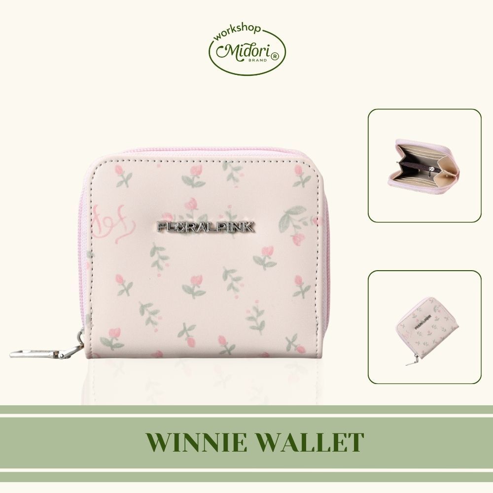 Ví Da PU Cầm Tay Mini Winnie Nam Nữ Bóp Đựng Tiền Thẻ Nhỏ Gọn Hoa Nhí | MI MIDORI