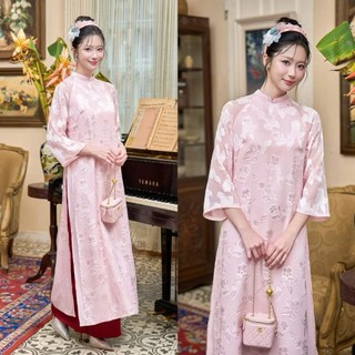 Áo Dài Voan Thêu Dy Hy 4 Tà – Truyền Thống, Sang Trọng và Thướt Tha | Áo dài Phương Linh