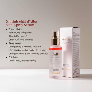 Xịt Khoáng d'Alba White Truffle Vital Spray Serum Dưỡng Sáng Da, Chống Lão Hóa 100ml Duduhouse